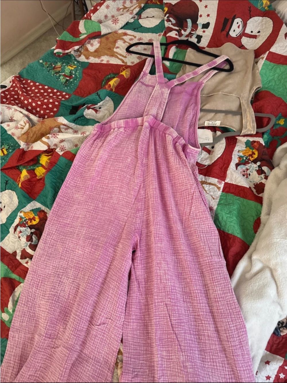 Pink Gauze Overalls One-Piece mineral washed by Zenana L